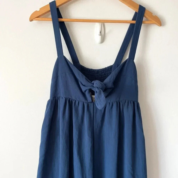 Pepaloves Wide Leg Bow  Jumpsuit Playsuit Navy Blue Size Small - Picture 2 of 7